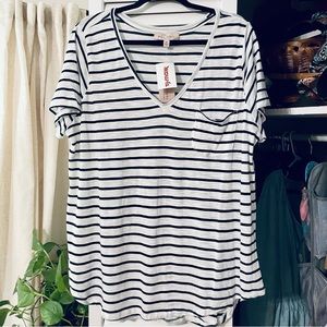 Stripped Pocket Tee
